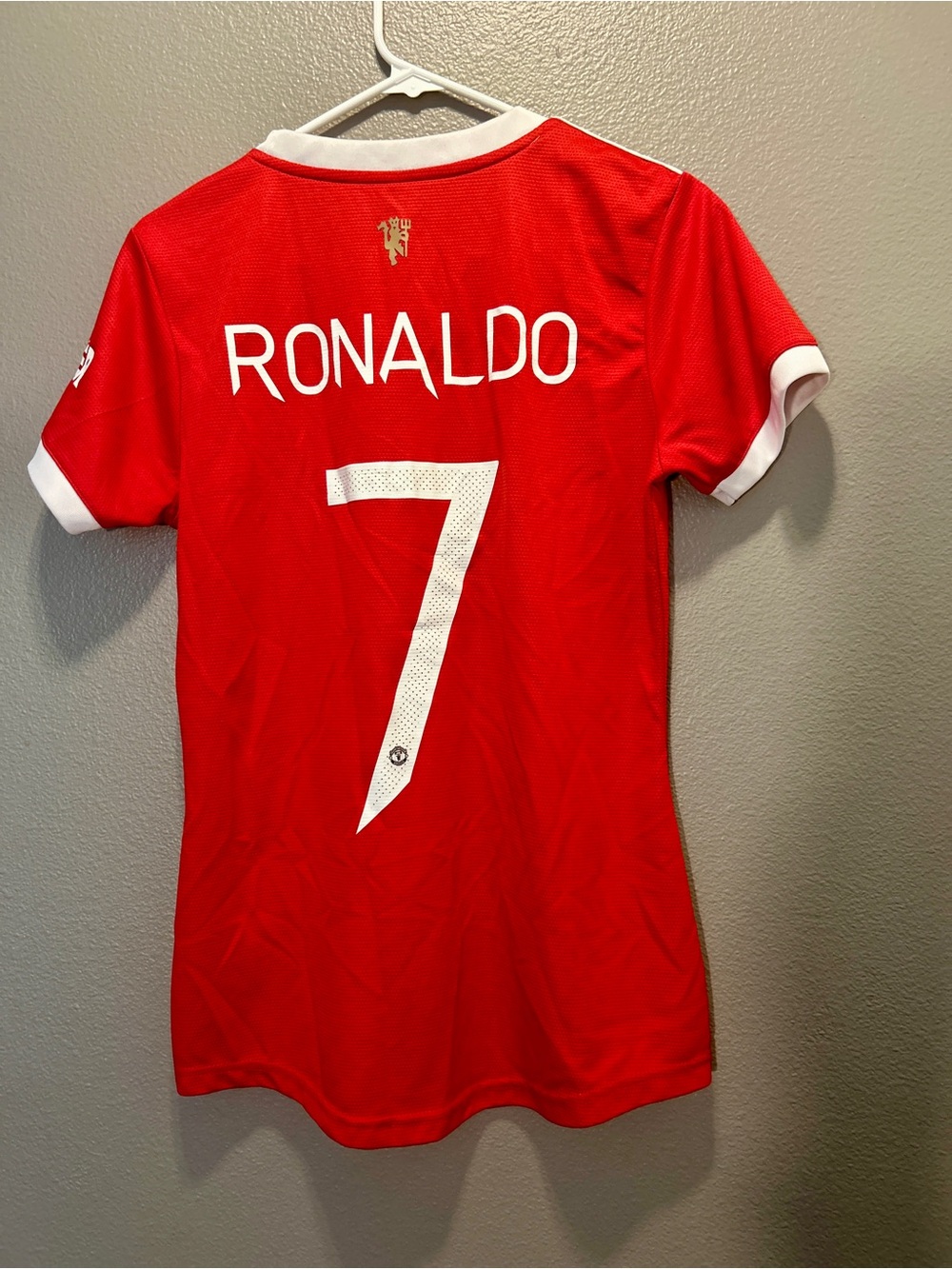 Adidas Manchester United 2021-22 Home Soccer Jersey Ronaldo 7 Red Youth Size XL